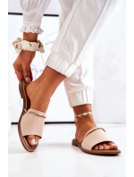 Kožené Nazouváky Lewski Shoes model 21558572 Béžové - Boto