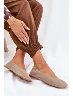 Semišové Dámské Baletky Big Star RR274082 Béžové Semišové Dámské Baletky Big Star RR274082 Béžové