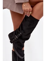 kozačky s vrchní částí a přezkou Černé model 21715441 - Boto