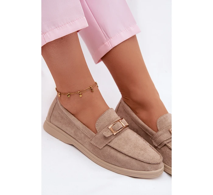 Dámské mokasíny béžové s přezkou Belinae Dámské mokasíny béžové s přezkou Belinae