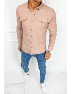 Pánská džínová košile růžová Dstreet DX2352