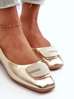 Dámské baleríny z eko kůže se zlatým zdobením model 21106956 - Kesi