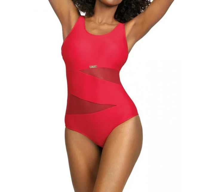 Dámské jednodílné plavky S36W-6 Fashion sport červená - Self