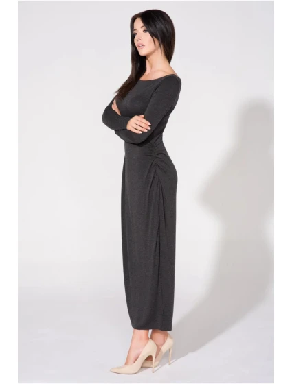 Dámské večerní šaty model 18917927 tmavě šedé - Tessita