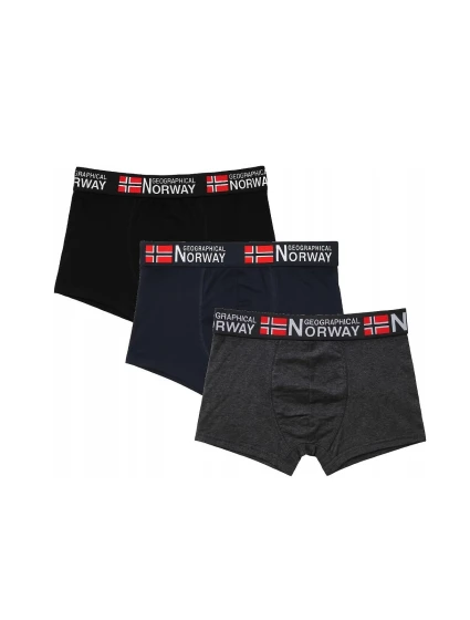 Pánské boxerky 3PACK GN-05 Černá/šedá/tm.modrá - Geographical Norway