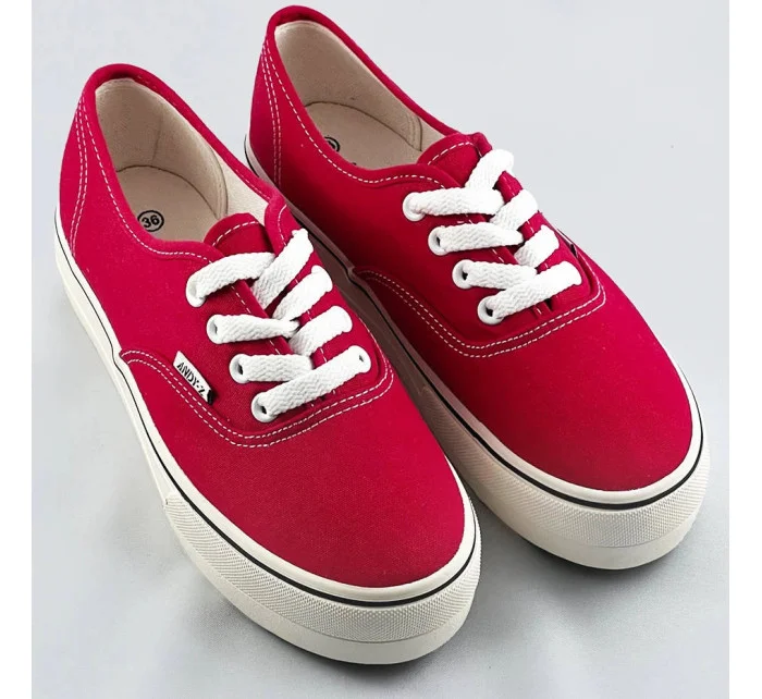 Červené šněrovací tenisky s vyšší podrážkou model 17134050 - ANDY-Z