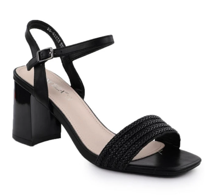Dámské černé sandály na jehlovém podpatku Vinceza 62228