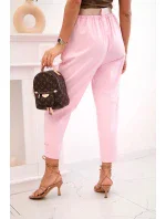Kalhoty Summer Punto se zapínáním na nohavice bonbónově růžová Kalhoty Summer Punto se zapínáním na nohavice bonbónově růžová
