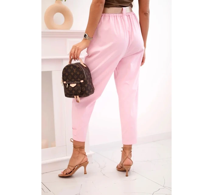 Kalhoty Summer Punto se zapínáním na nohavice bonbónově růžová Kalhoty Summer Punto se zapínáním na nohavice bonbónově růžová