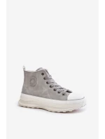 Zateplené dámské tenisky na platformě Big Star model 21676741 šedé - Big Star Shoes Zateplené dámské tenisky na platformě Big Star model 21676741 šedé - Big Star Shoes