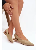 Dámské baleríny s přeskou Zelené Tanelia