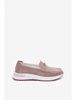 Dámské mokasíny z přírodního semiše tmavě béžové model 22095015 - EVENTO Dámské mokasíny z přírodního semiše tmavě béžové model 22095015 - EVENTO
