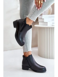 Kotníkové boty s nízkým svrškem zateplené kožíškem Vinceza černé