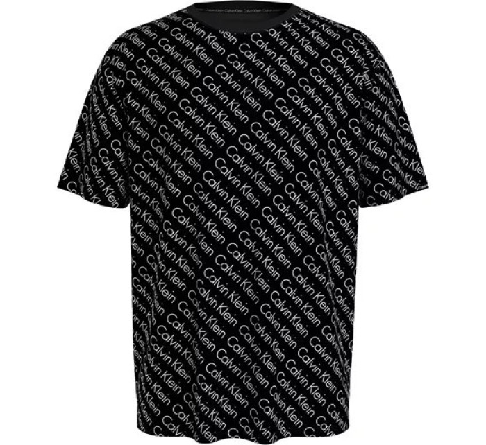 Pánské triko KM0KM00764 - 0GQ černá s bílým potiskem - Calvin Klein