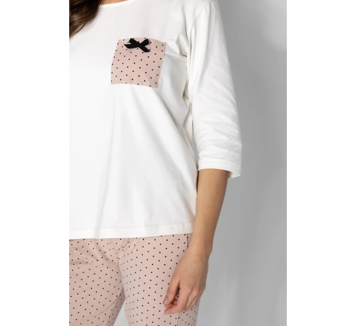 Dámské pyžamo Eliza Ecru s béžovou - Momenti Per Me