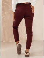 Dámské džínové kalhoty CHARMYOU s páskem vínové FashionStreet UY2271