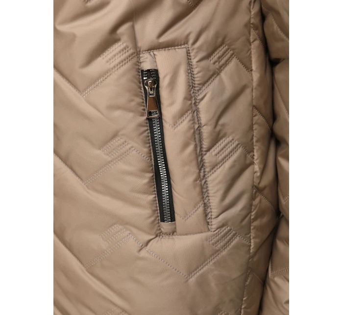 Kurtka przejściowa damska pikowana z kapturem beżowa model 22025039 - FashionStreet