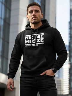 Pánská mikina s kapucí NOTHING I HAVE TO DO černá FashionStreet NX0025B