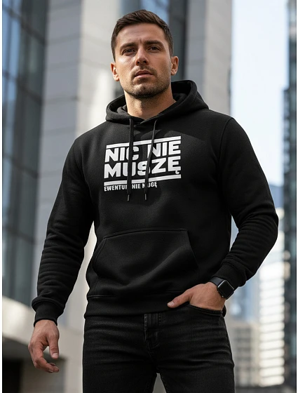 Bluza męska z kapturem  czarna model 22106296 - FashionStreet