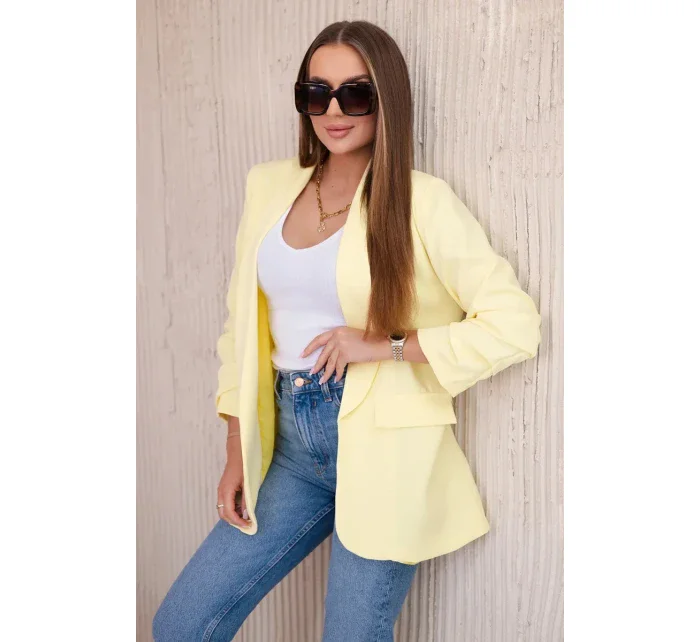 Sako s klopami elegantní žluté