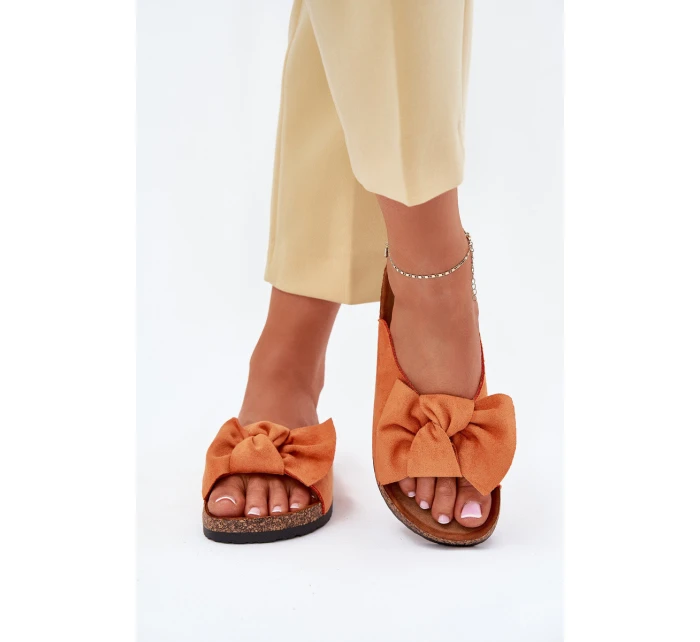 Dámské Pantofle Na Korek S Mašlí Oranžové Seressa Dámské Pantofle Na Korek S Mašlí Oranžové Seressa