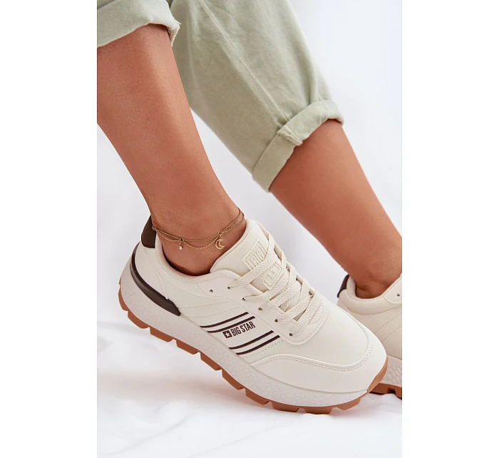 Dámské tenisky na platformě Big Star model 22042715 HiPoly System Béžové - Big Star Shoes