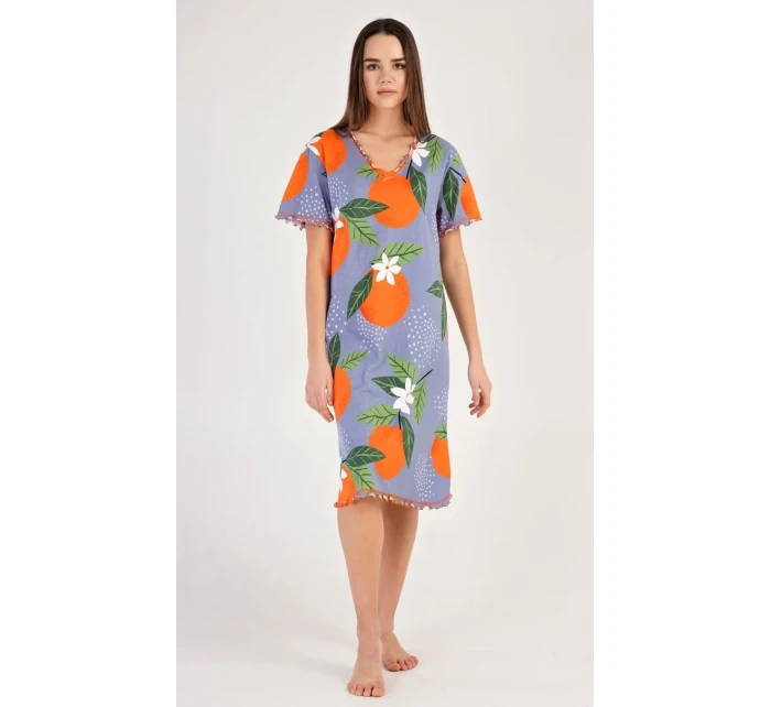 Dámská noční košile s krátkým rukávem model 18598323 - Vienetta Dámská noční košile s krátkým rukávem model 18598323 - Vienetta