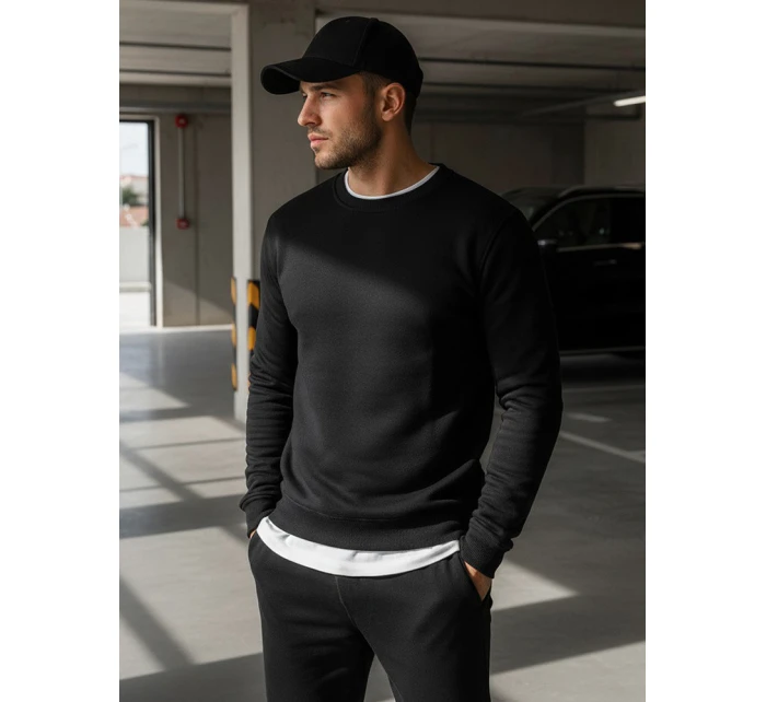 Pánská mikina bez kapuce černá BX2416 Pánská mikina bez kapuce černá BX2416