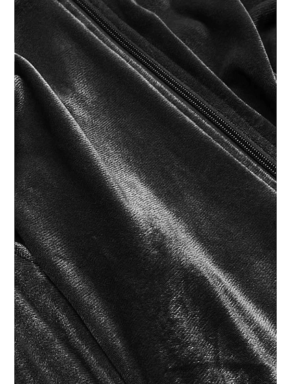 Černý dámský velurový dres model 17605983 - Defox Černý dámský velurový dres model 17605983 - Defox