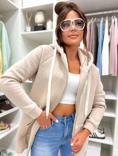 Gruba rozpinana bluza damska Goodlookin beżowa (551)