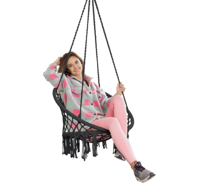 Závěsné sedadlo DRAGON HAMMOCK 80x60 cm tmavě šedé barvy