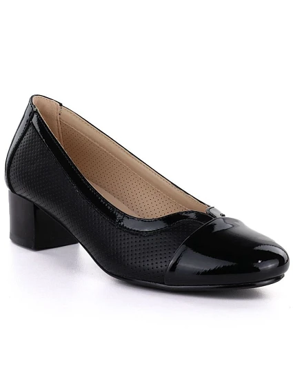 Dámské černé lakované ažurové lodičky Vinceza 58631