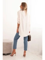 Halenka s delším zadním dílem světlé béžové Halenka s delším zadním dílem světlé béžové