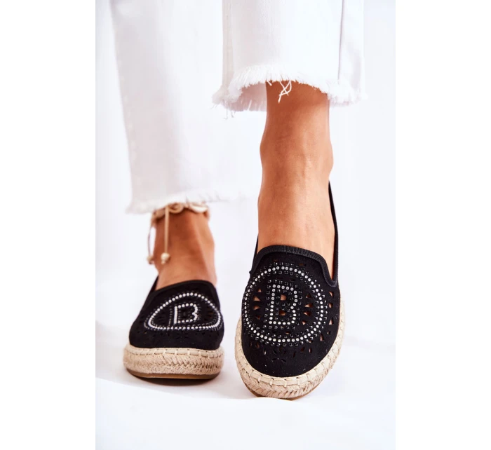 Prolamované Nazouvací dámské espadrilky Černá Meredith