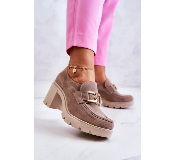 Elegantní boty se zlatým zdobením béžová Harmell Elegantní boty se zlatým zdobením béžová Harmell