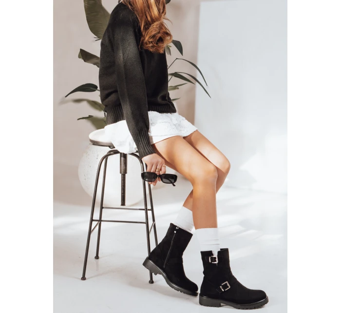 Dámské černé boty FashionStreet ZY1218 Dámské černé boty FashionStreet ZY1218