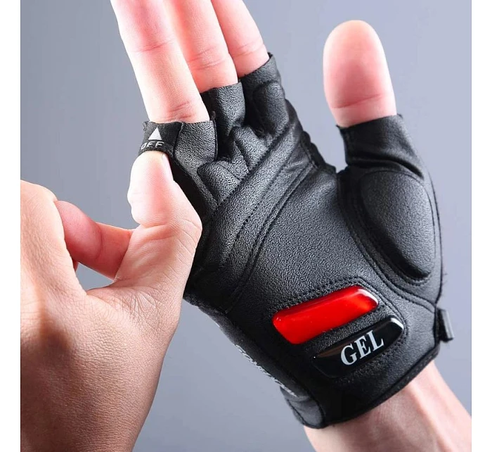 Cyklistické rukavice Rockbros S143-BK XXL s gelovými polštářky - černé