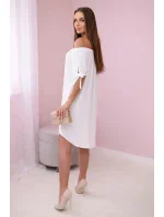 Šaty vázané na rukávech bílé Šaty vázané na rukávech bílé