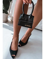 Dámské sandály na podpatku Eko semiš Černé model 22092029 - Boto