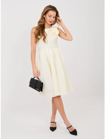 Sukienka IT SK model 22013738 ecru - FPrice Sukienka IT SK model 22013738 ecru - FPrice