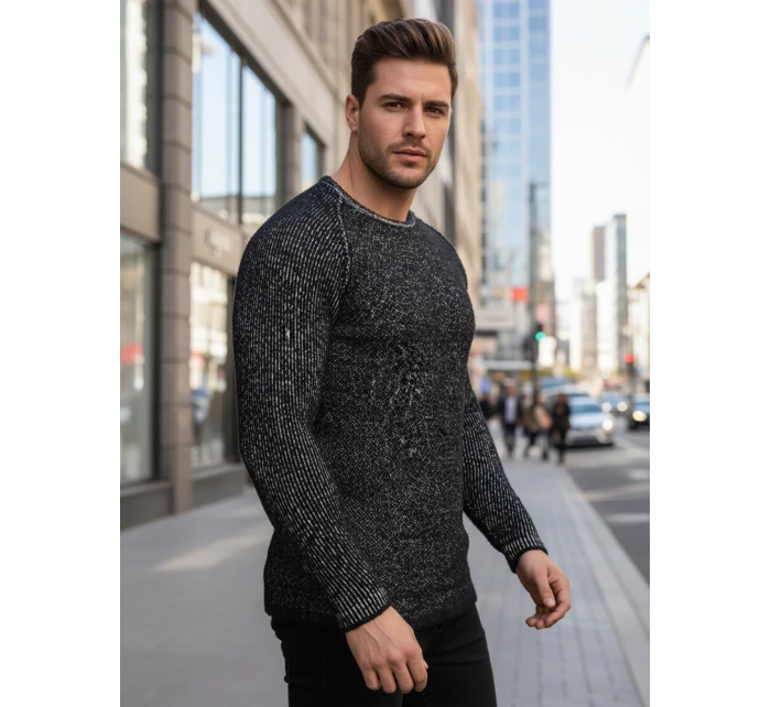 Pánský svetr černý model 21995129 - Dstreet Pánský svetr černý model 21995129 - Dstreet