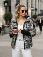 Dámská přechodná bunda s leopardím vzorem bílá FashionStreet TY5548 Dámská přechodná bunda s leopardím vzorem bílá FashionStreet TY5548