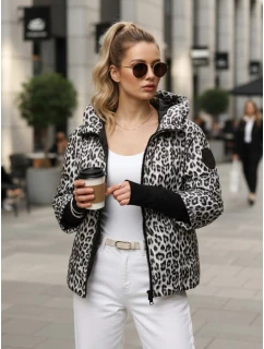 Dámská přechodná bunda s leopardím vzorem bílá FashionStreet TY5548