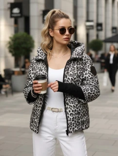 Dámská přechodná bunda s leopardím vzorem bílá FashionStreet TY5548
