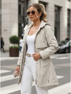 Dámská světle béžová přechodná bunda parka FashionStreet TY5553