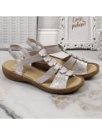 Dámské pohodlné nazouvací sandály model 22050522 - Rieker Dámské pohodlné nazouvací sandály model 22050522 - Rieker