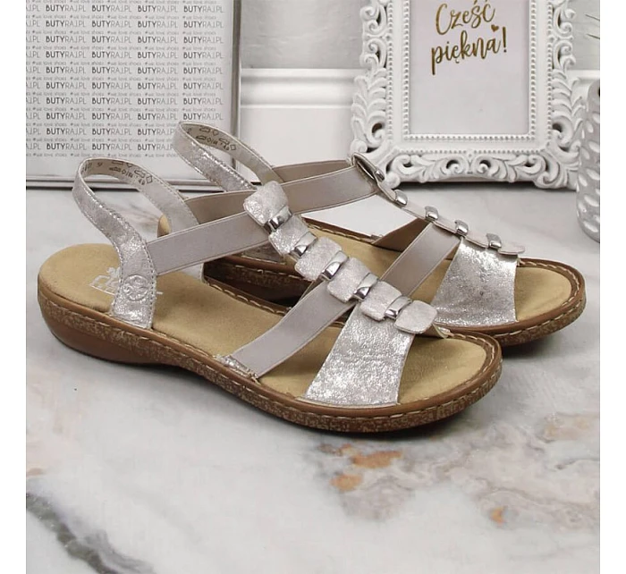 Dámské pohodlné nazouvací sandály model 22050522 - Rieker Dámské pohodlné nazouvací sandály model 22050522 - Rieker