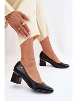 Lodičky na podpatku model 22095176 Černé - VINCEZA