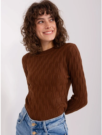 Sweter AT SW  brązowy model 19014819 - FPrice
