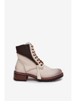 Dámské kotníkové boty Vinceza – béžové, zateplené, na podpatku typu “klocek” Dámské kotníkové boty Vinceza – béžové, zateplené, na podpatku typu “klocek”